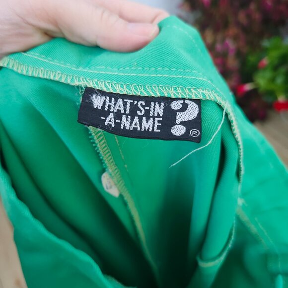 Vintage 1970's Minty Shamrock Green Wide Leg Pants by Whats-in-a-name - Picture 4 of 16